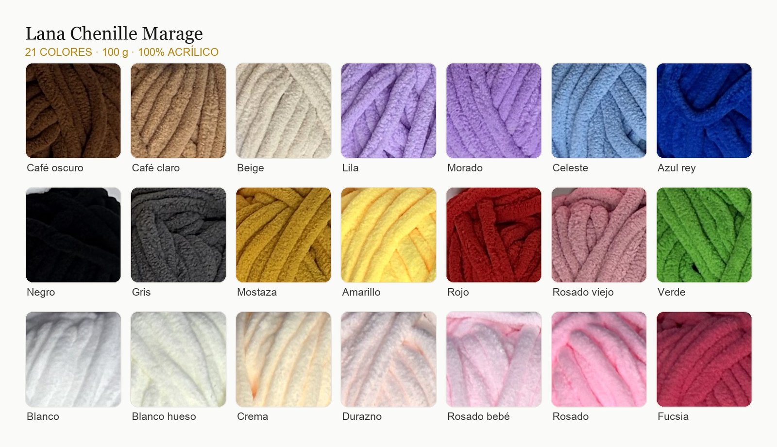carta colores Lana Chenille Marage - Image 2